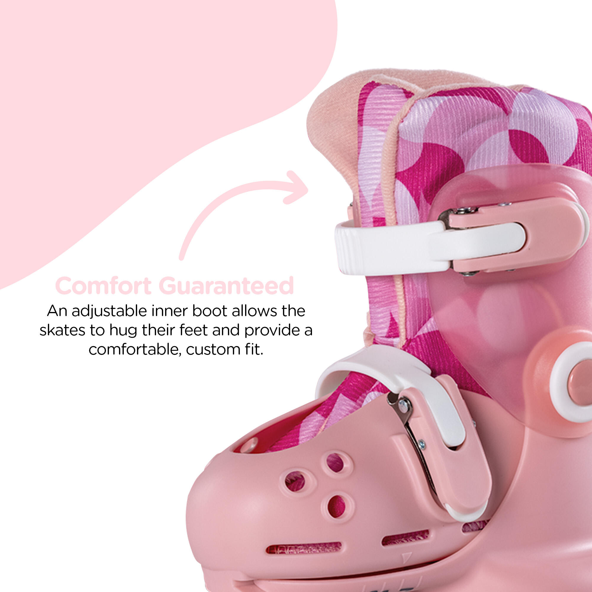Rollers d'apprentissage évolutifs Twista skates rose- Pointure réglable (24-28) 3/7