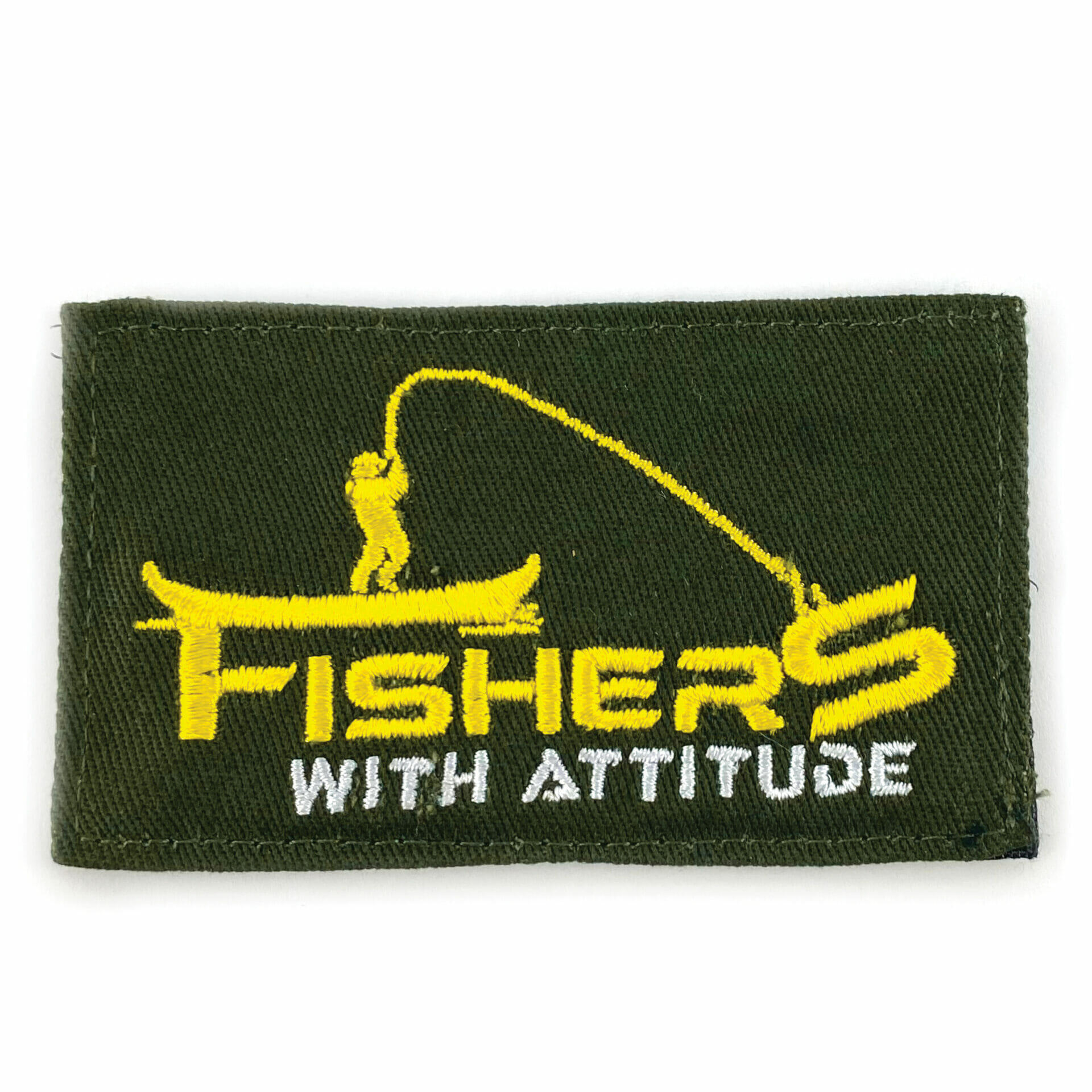 Fisher With Attitude embroidered green scratches