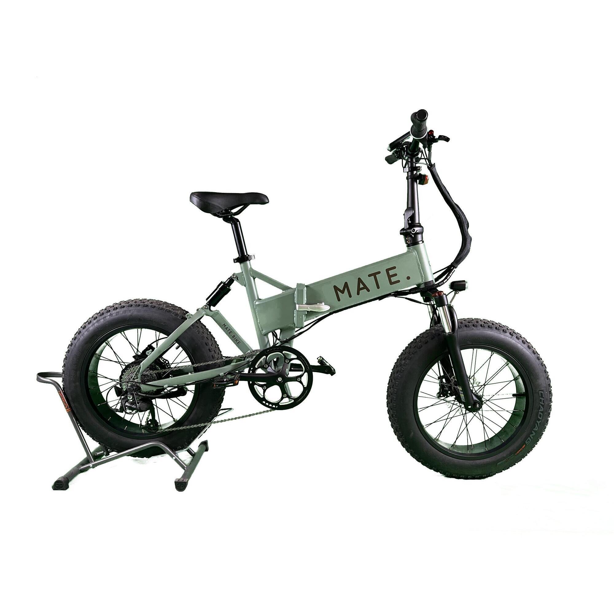 Reconditionne Velo Fat Bike electrique X Dusty Army Vert Excellent etat MATE BIKE Decathlon