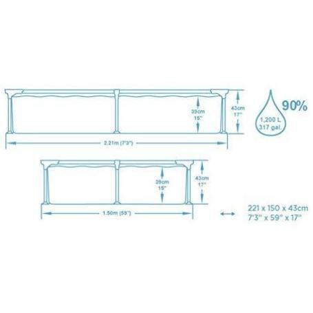 Piscina Desmontable Tubular Steel Pro 221x150x43 cm 3/3
