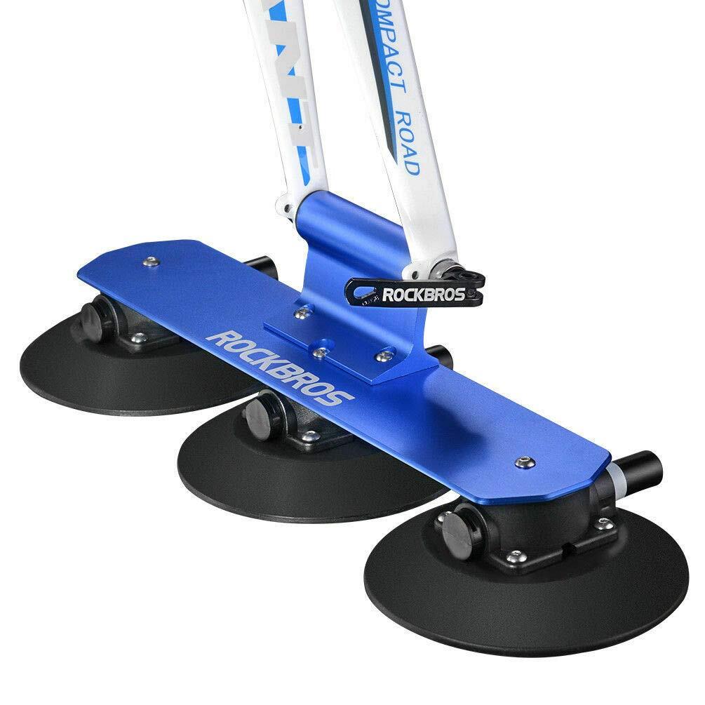 ROCKBROS Blauwe fietsendrager met zuignap voor montage op autodak voor 1 fiets 2/7