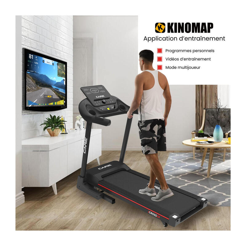 Tapis de course connecté - 18km/h - CARE - CROSSER - KINOMAP