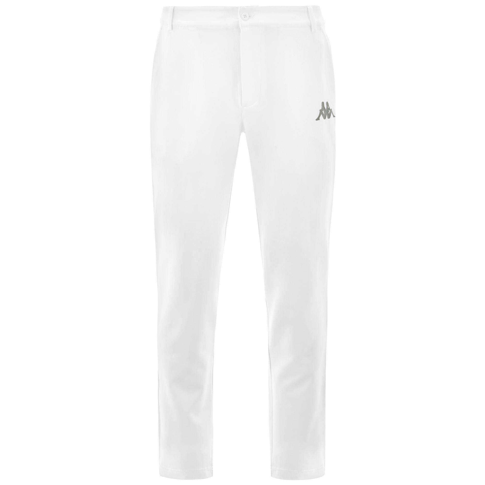 KAPPA pantaloni da uomo in nylon bianco da fitness
