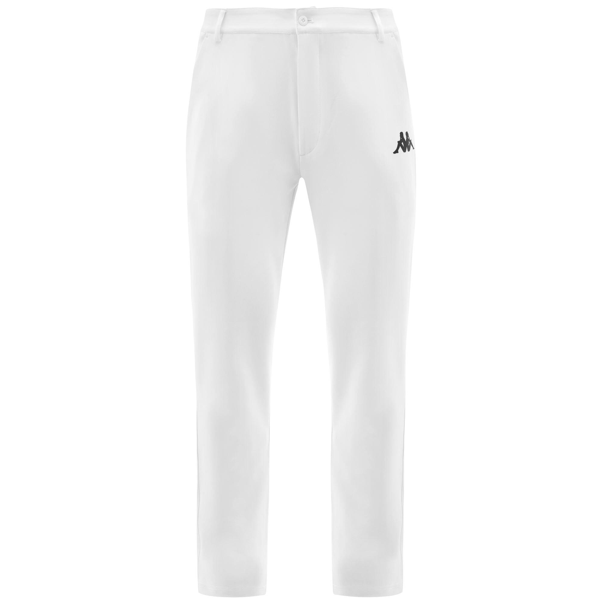 KAPPA pantaloni da uomo in poliestere bianco da fitness