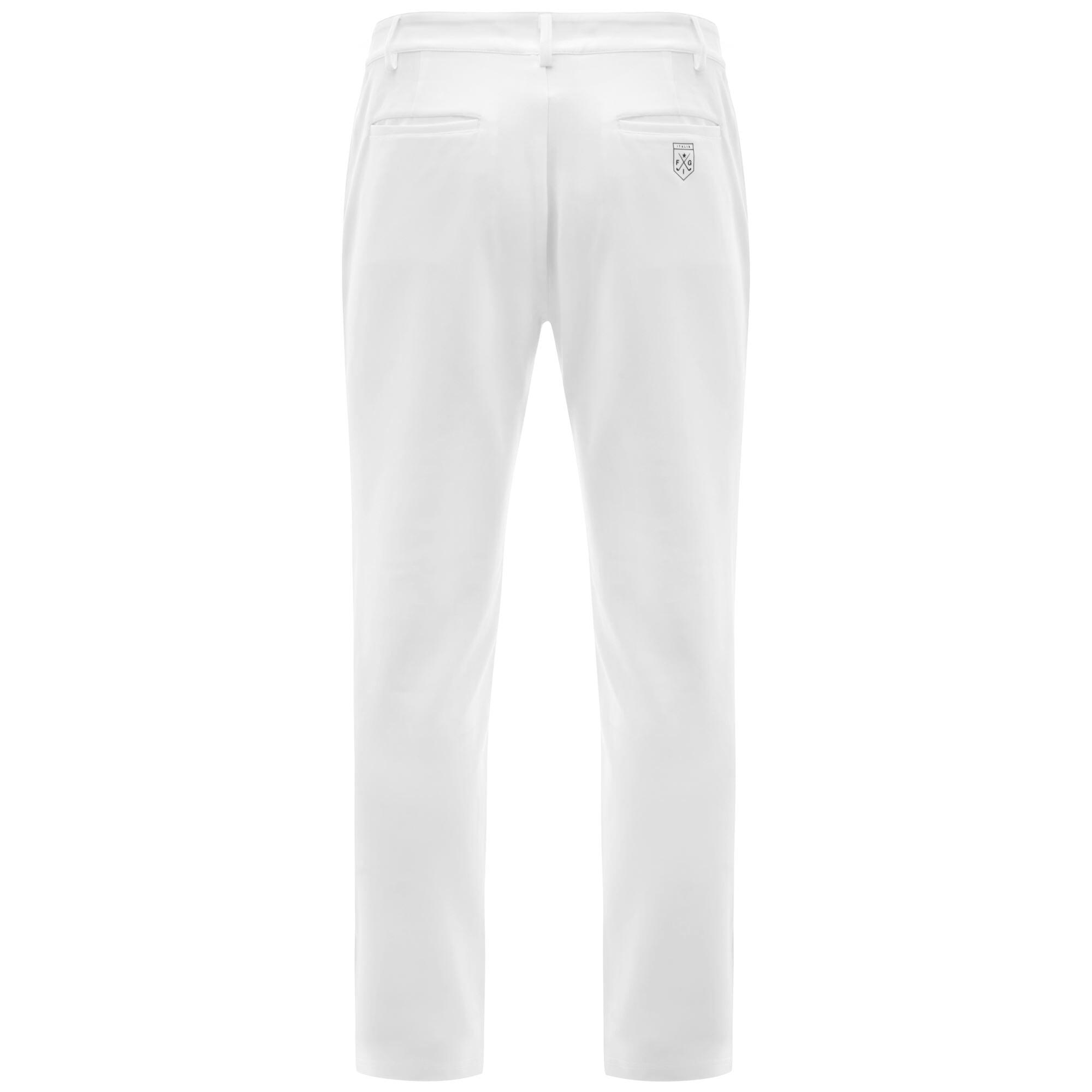 Pantaloni tuta da uomo in poliestere bianco da golf 3/5
