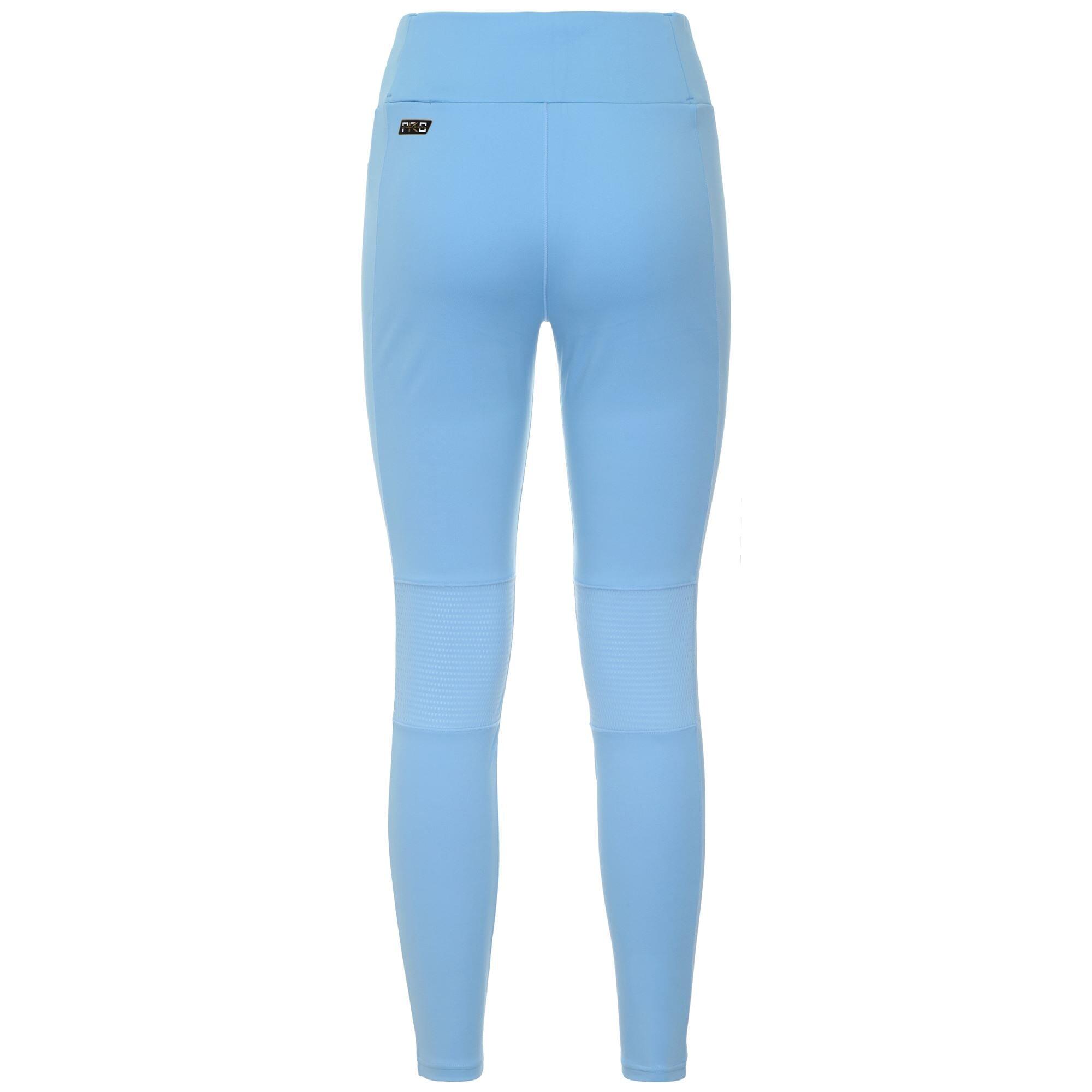 pantaloni da donna in poliestere blu da fitness 2/3