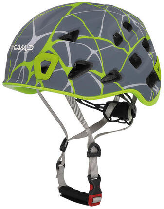 Casque d'escalade Storm gris lime, taille S-M, léger, ventilé, ajuste rapide