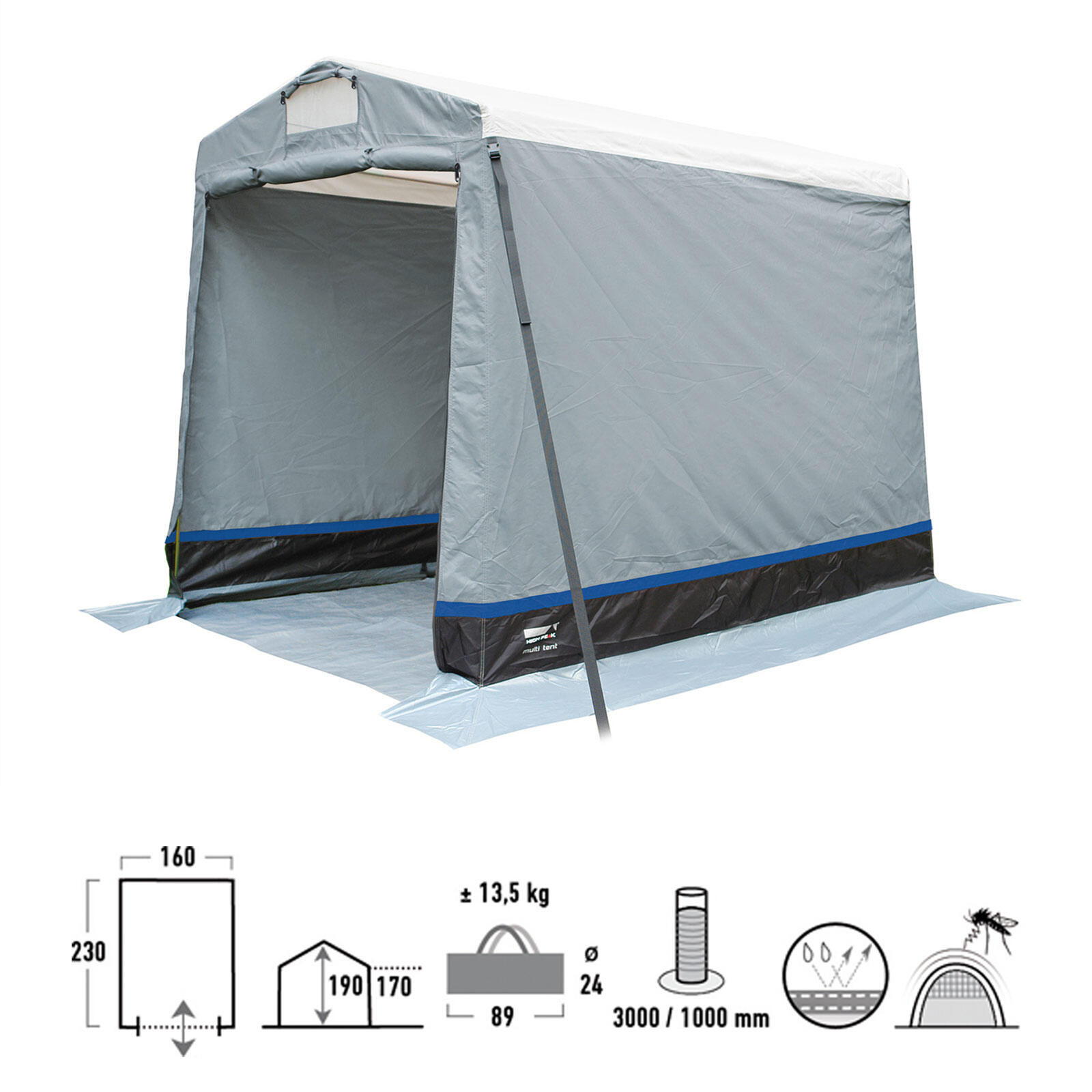 Tenda multiuso cucina da Campeggio spogliatoio laterale per attrezzature 2/3