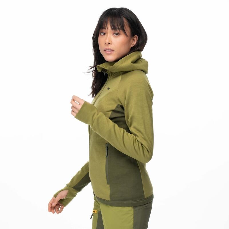 Bergans of Norway Cecilie Wool Hood Jkt - Trail Green/Dark Olive Green