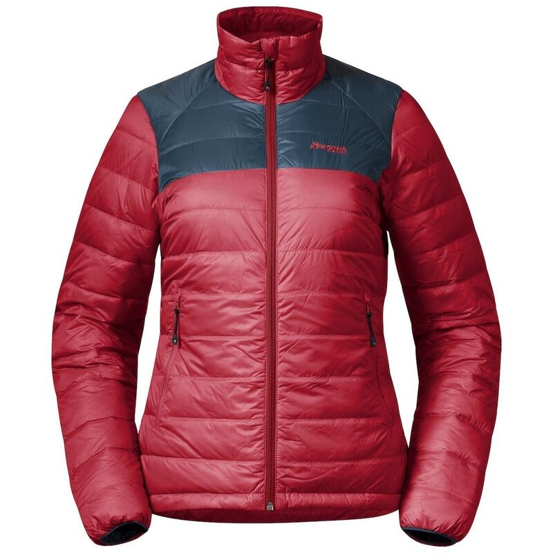 Bergans of Norway Veste Røros Box Down Light pour femme - Rouge/Bleu d'Orion