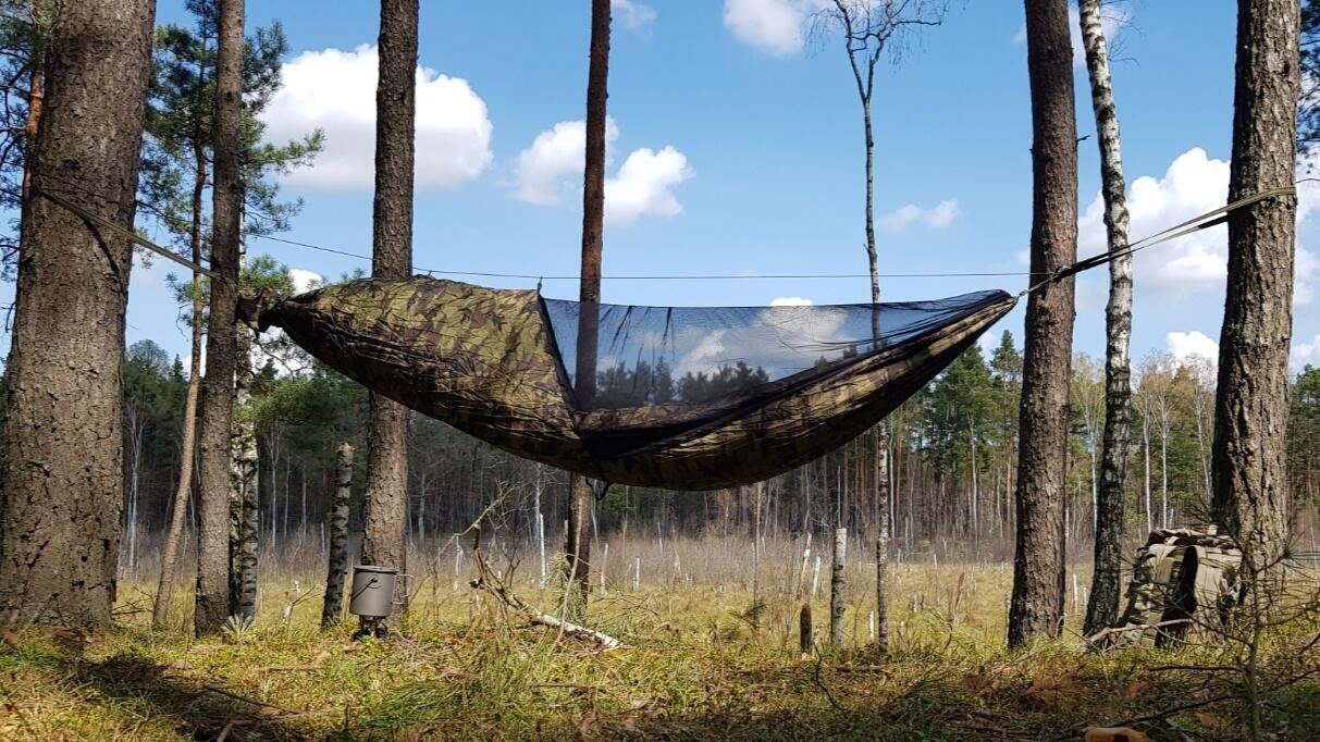 601334 BUSHBED PRO/camo ブッシュベッドプロ カモ Bushmen BushBed PRO Hammock Set - Camouflage | Decathlon