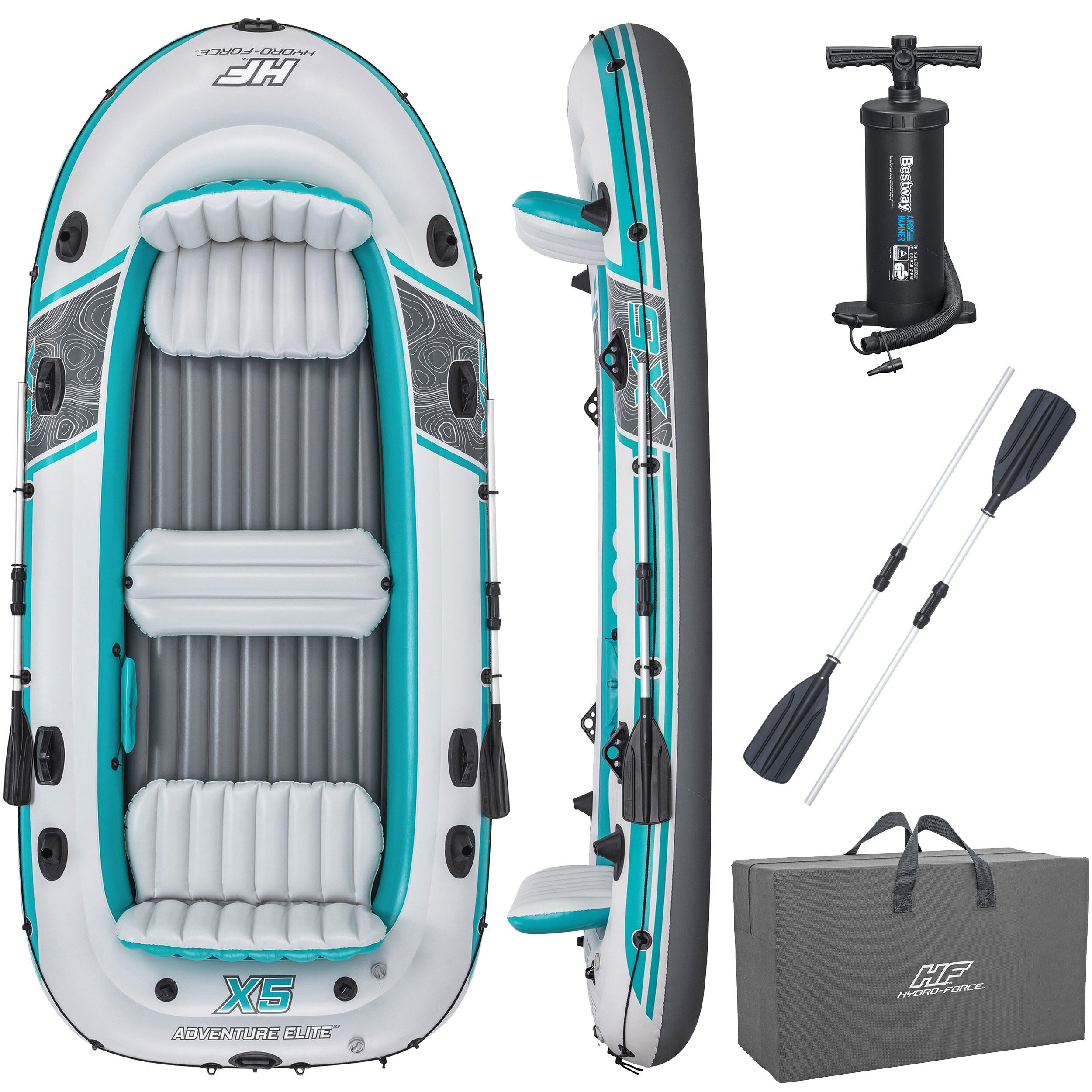 Elite Hydro-Force Bateau raft gonflable 5 plac es Adventure 3,64 m