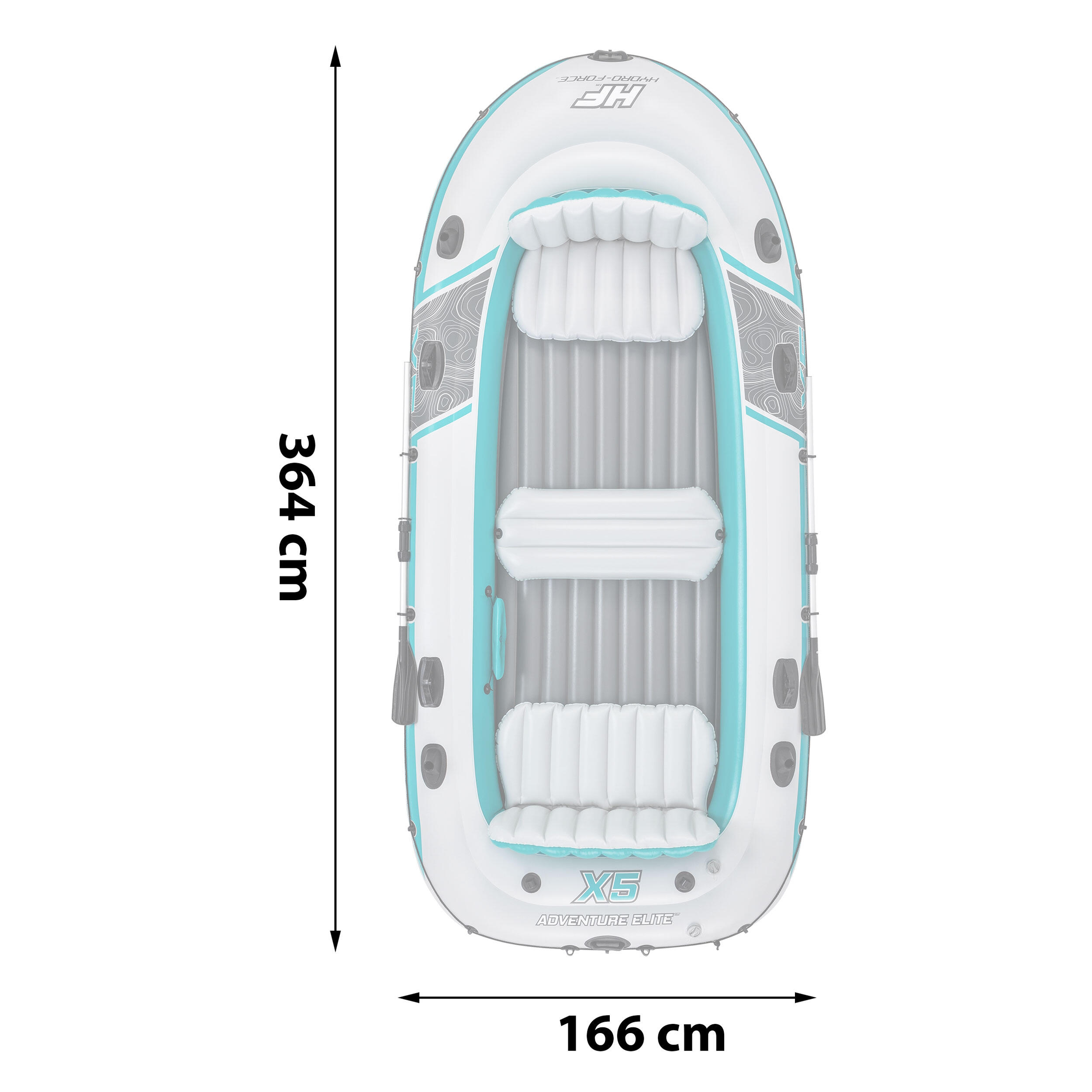 Elite Hydro-Force Bateau raft gonflable 5 plac es Adventure 3,64 m