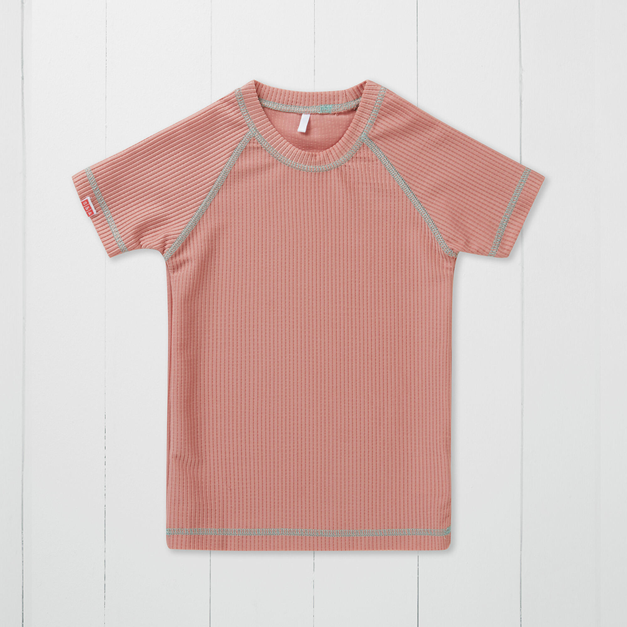Rose Ribbed Kids Rash Vest 1/3