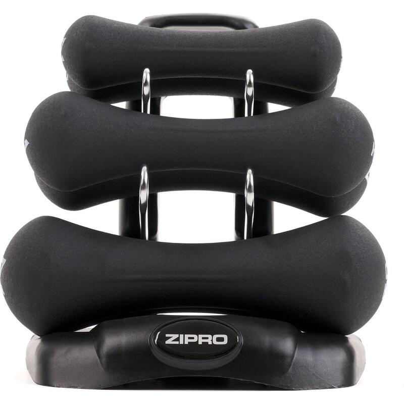 Set de gantere neopren cu suport Zipro 12 kg