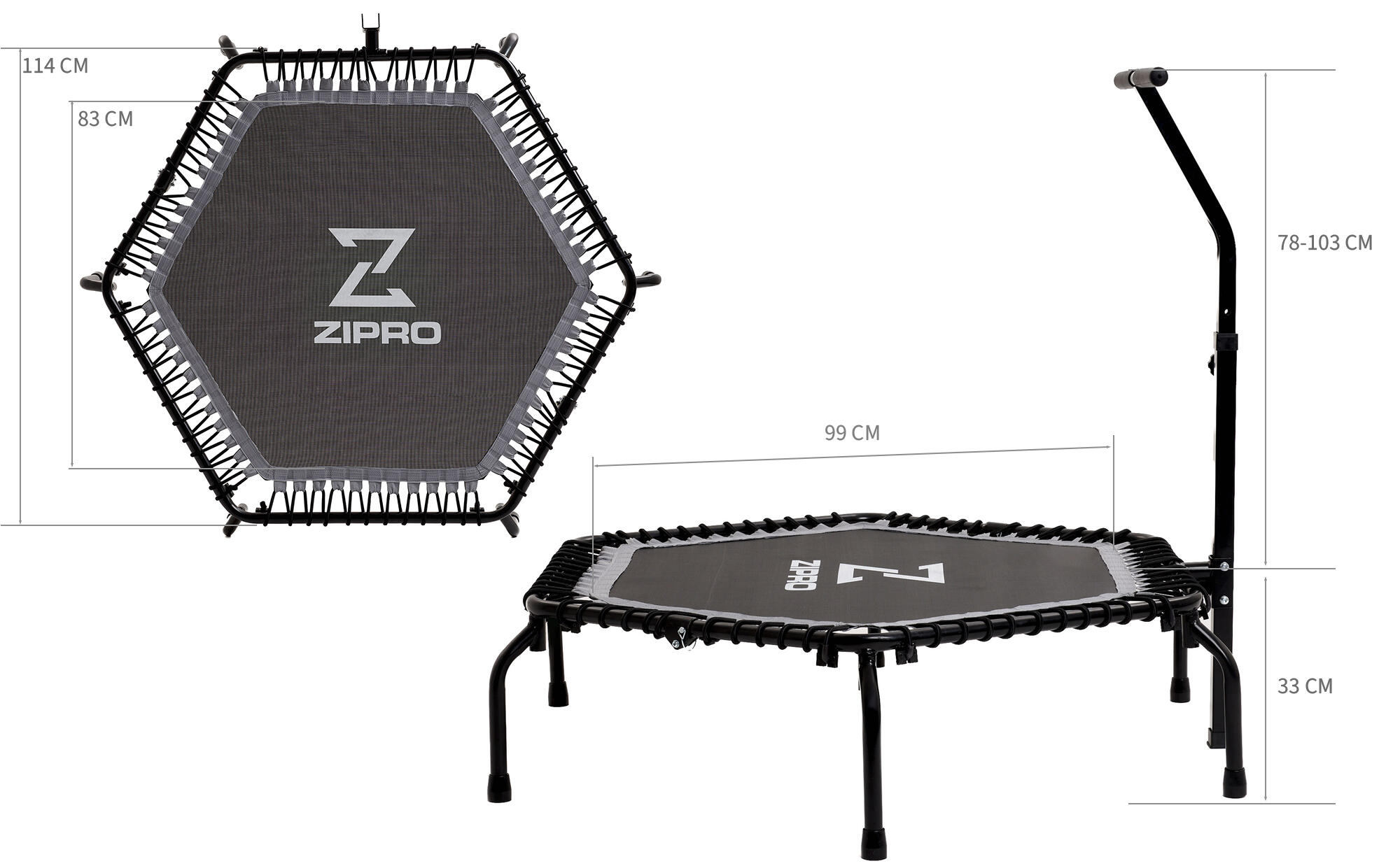 Cama elástica de fitness Hexagon Zipro 4.5 FT 130 cm 2/7