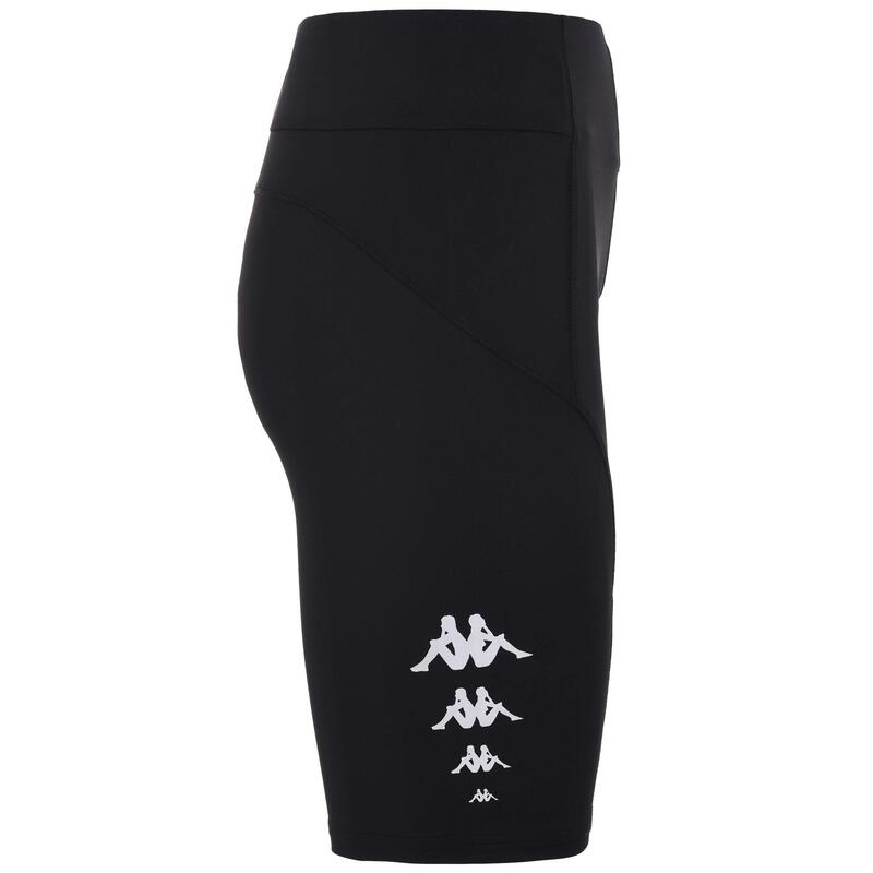 kappa pantaloncini da donna in poliestere nero da cardio training