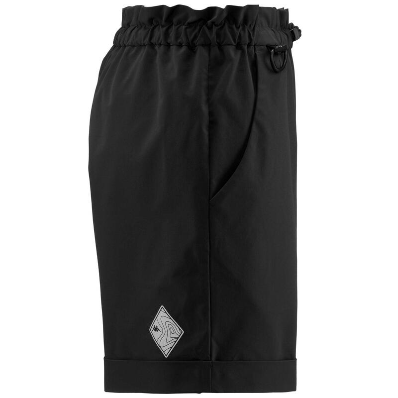 kappa pantaloncini da donna in poliestere nero da cardio training