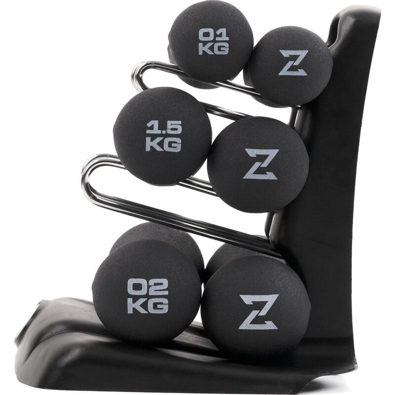 Set de gantere neopren cu suport Zipro 9 kg