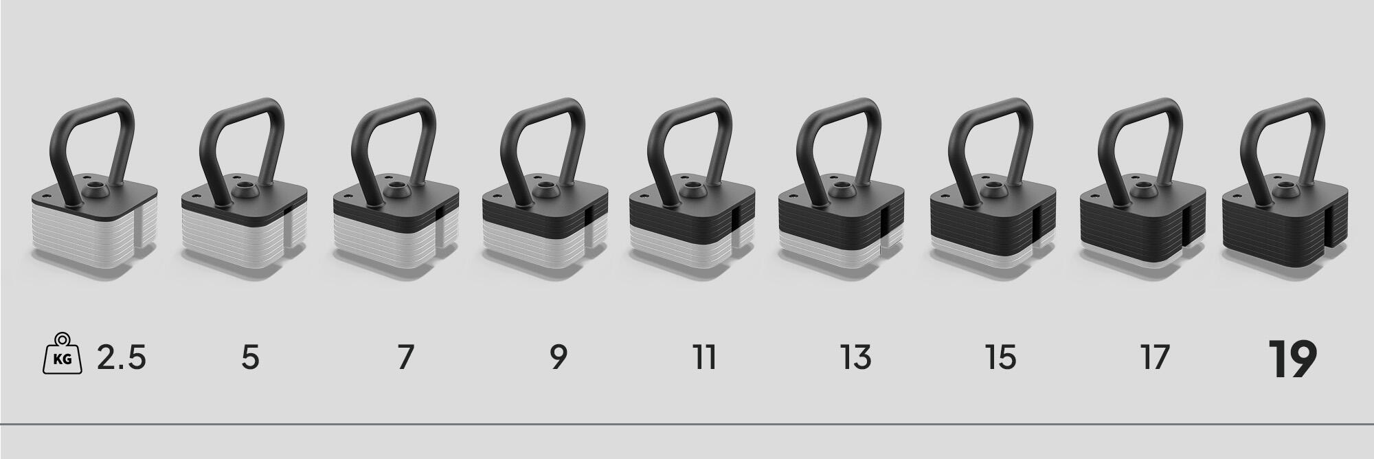 Second Life -Kettlebell Zipro SQUARE z regulowany 19 kg - stan dobry 7/7