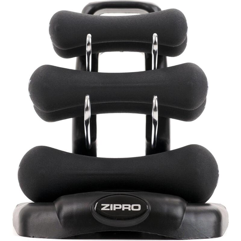 Juego de mancuernas musculación Neopren Zipro 6 kg con soporte