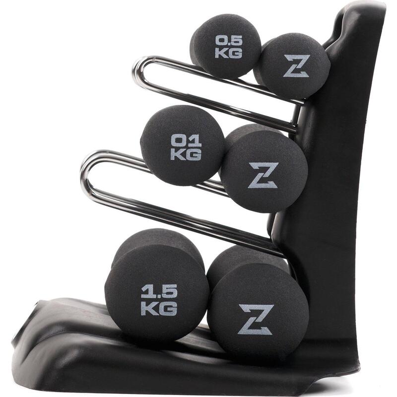 Juego de mancuernas musculación Neopren Zipro 6 kg con soporte