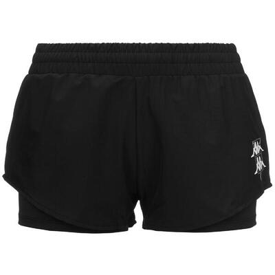 Pantaloncini sportivi da donna in poliestere nero da padel