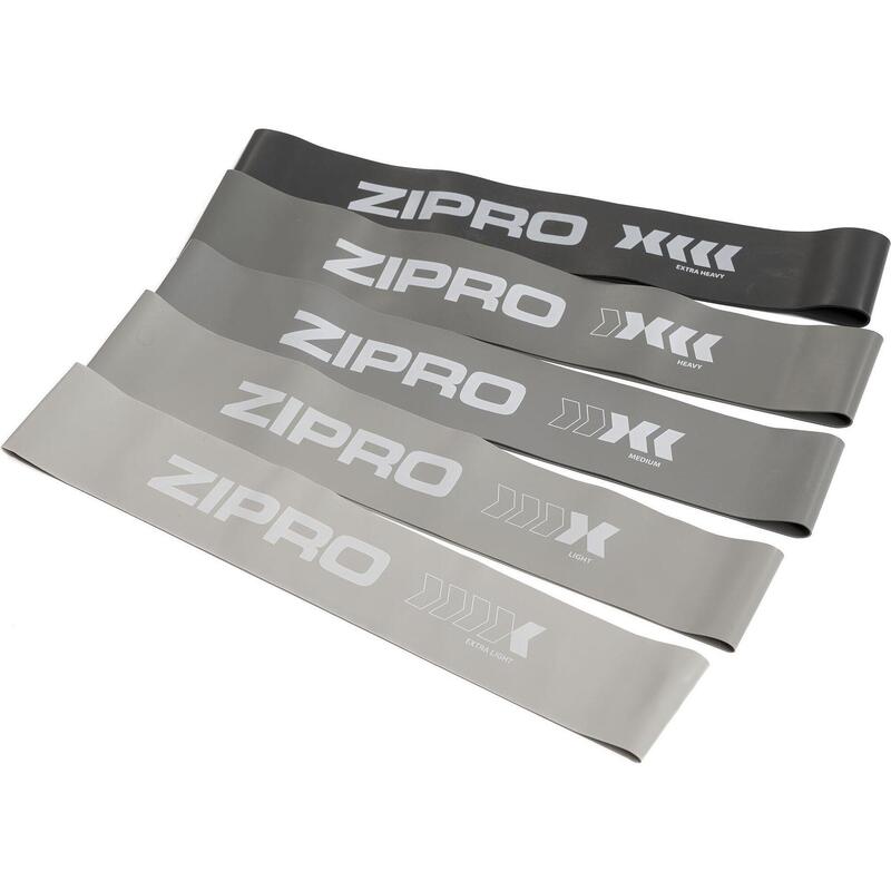 Bandă Elastică Zipro Mini Band Latex diferite niveluri de rezistență 5 buc.