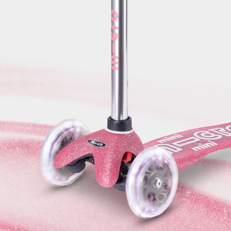 Trottinette Micro Mobility à trois roues Rose Glitter LED MMD208