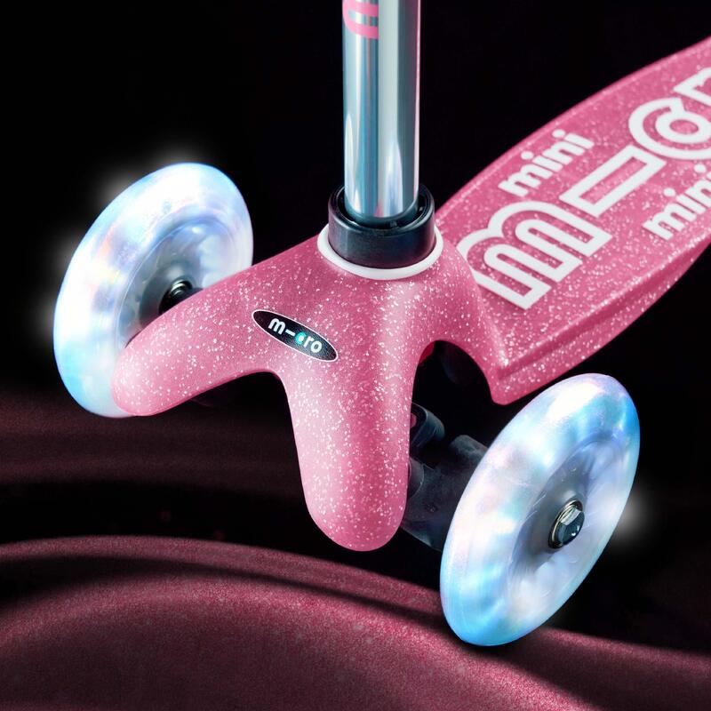 Trottinette Micro Mobility à trois roues Rose Glitter LED MMD208