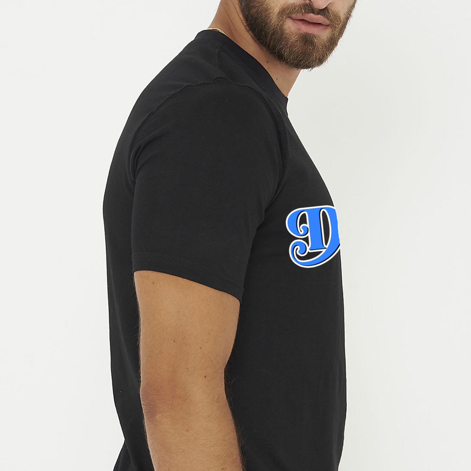 T-shirt aus Baumwolle DREAMER schwarz azurblau 3/6