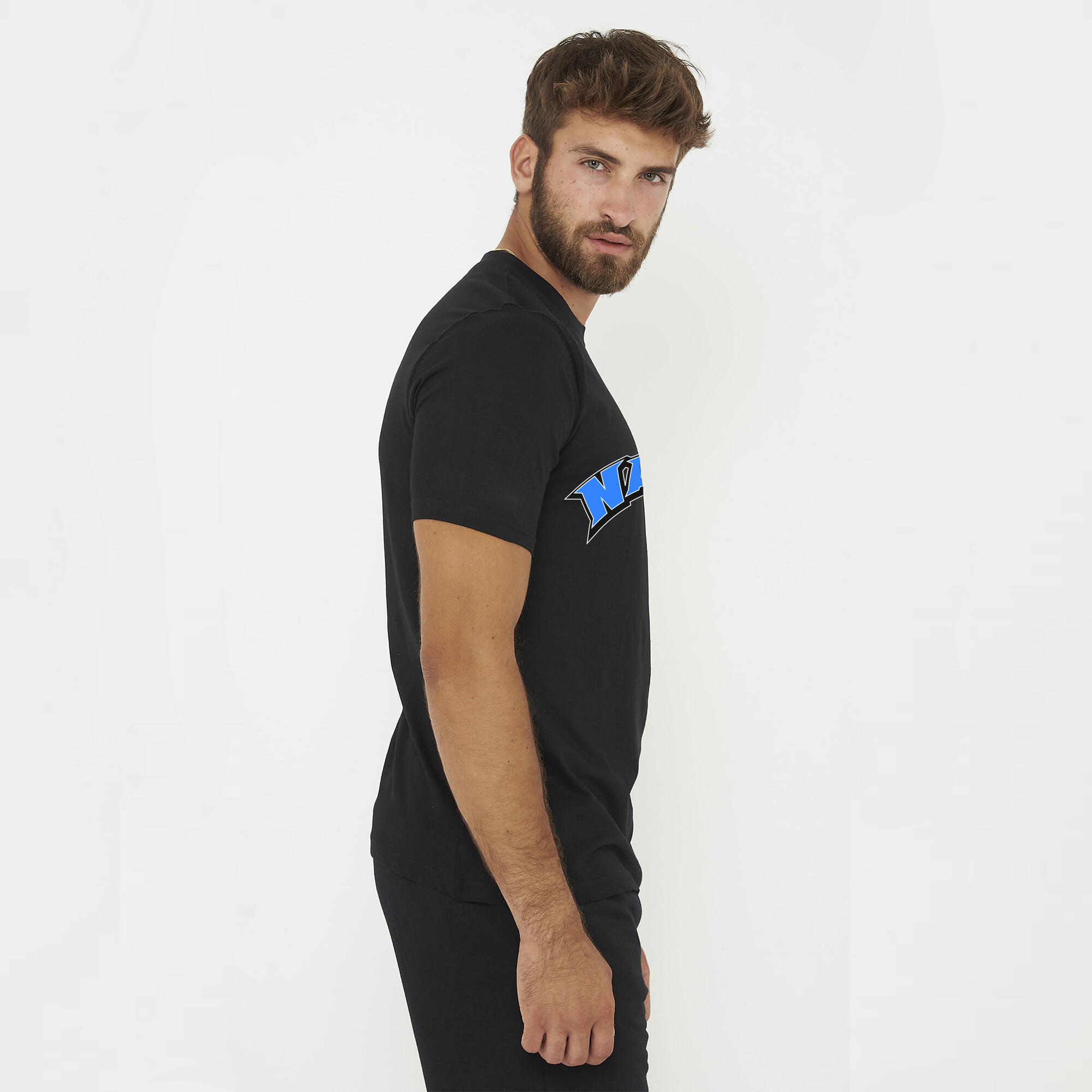 T-shirt in cotone da uomo NAPLES nero azzurro 5/6