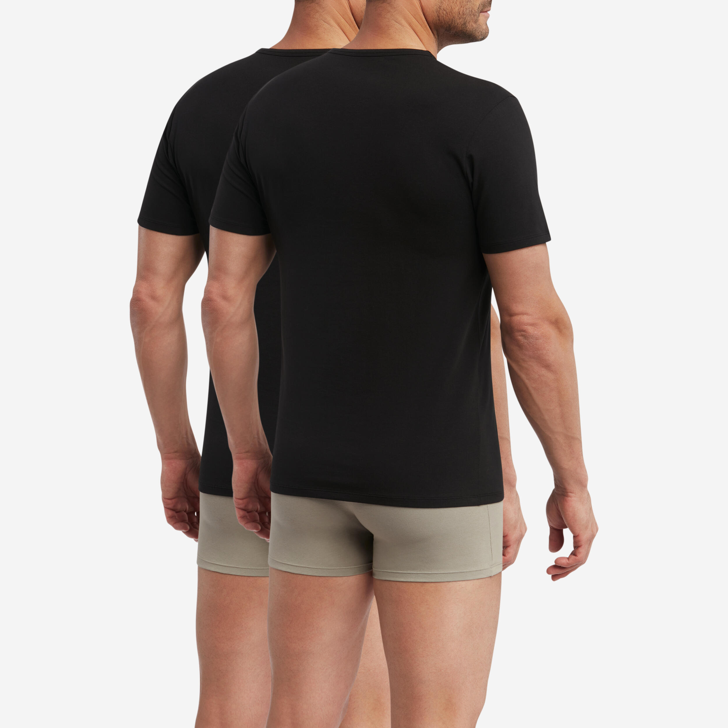 Lot de 2 t-shirts homme thermorégulateur coton col V 2/6