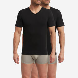 Lot de 2 t-shirts homme thermorégulateur coton col V