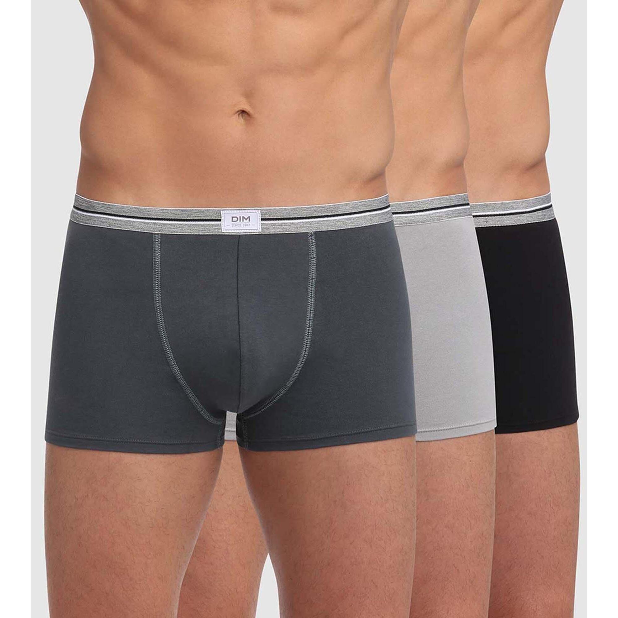 Dim - Lot De 3 Boxers Homme Coton Ultra Resist - Caleçon - Gris|multicolore|noir - 52 2xl - Decathlon