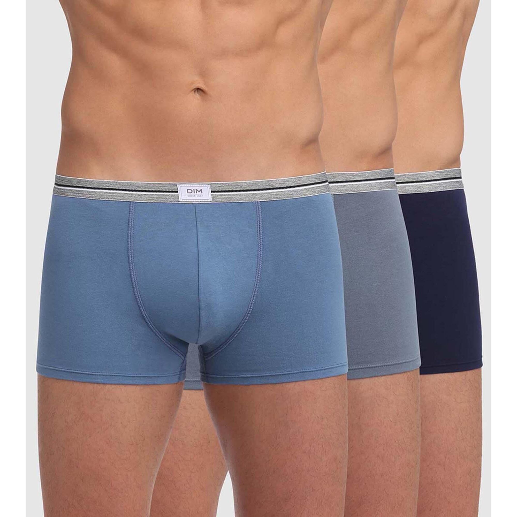 Dim - Lot De 3 Boxers Homme Coton Ultra Resist - Caleçon - Bleu|gris - 56 3xl - Decathlon
