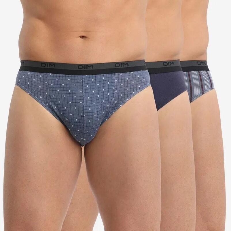 Dim - Lot De 3 Slips Homme Coton Print - Slip - Bleu - 52 2xl - Decathlon