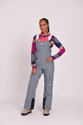 Pantaloni con pettorina Yeh Girl grigi