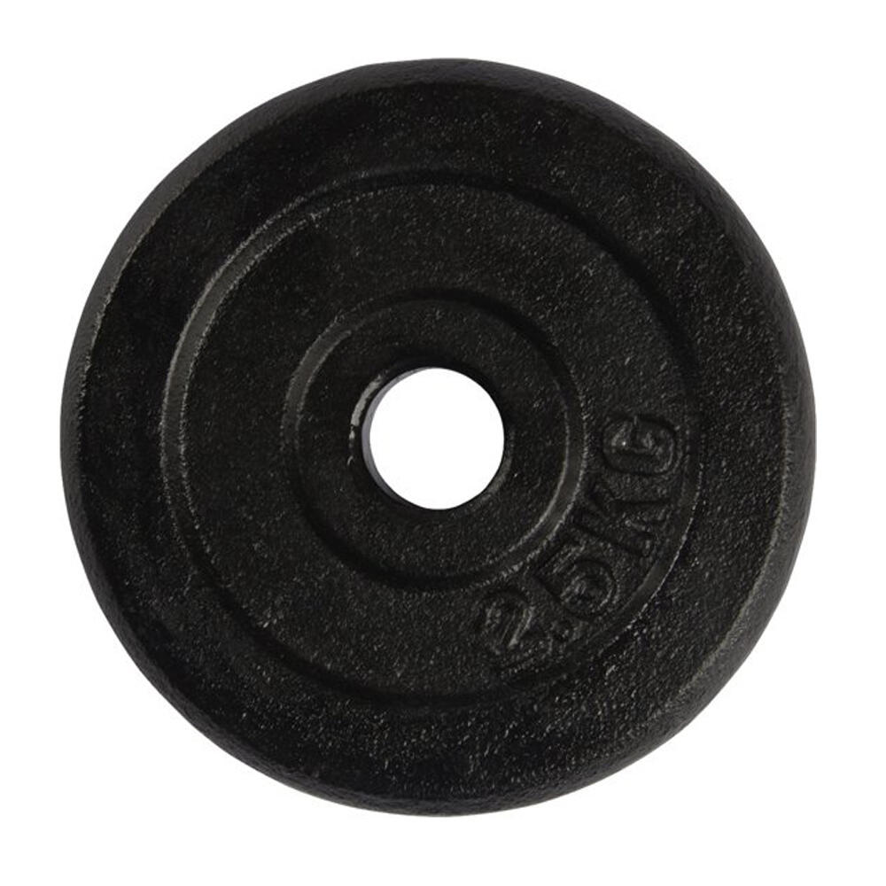 Virtufit - Disque De Poids En Fonte - Poids De Poids - 30 Mm - Poids De Musculation - Noir - 2,5 Kg - Decathlon