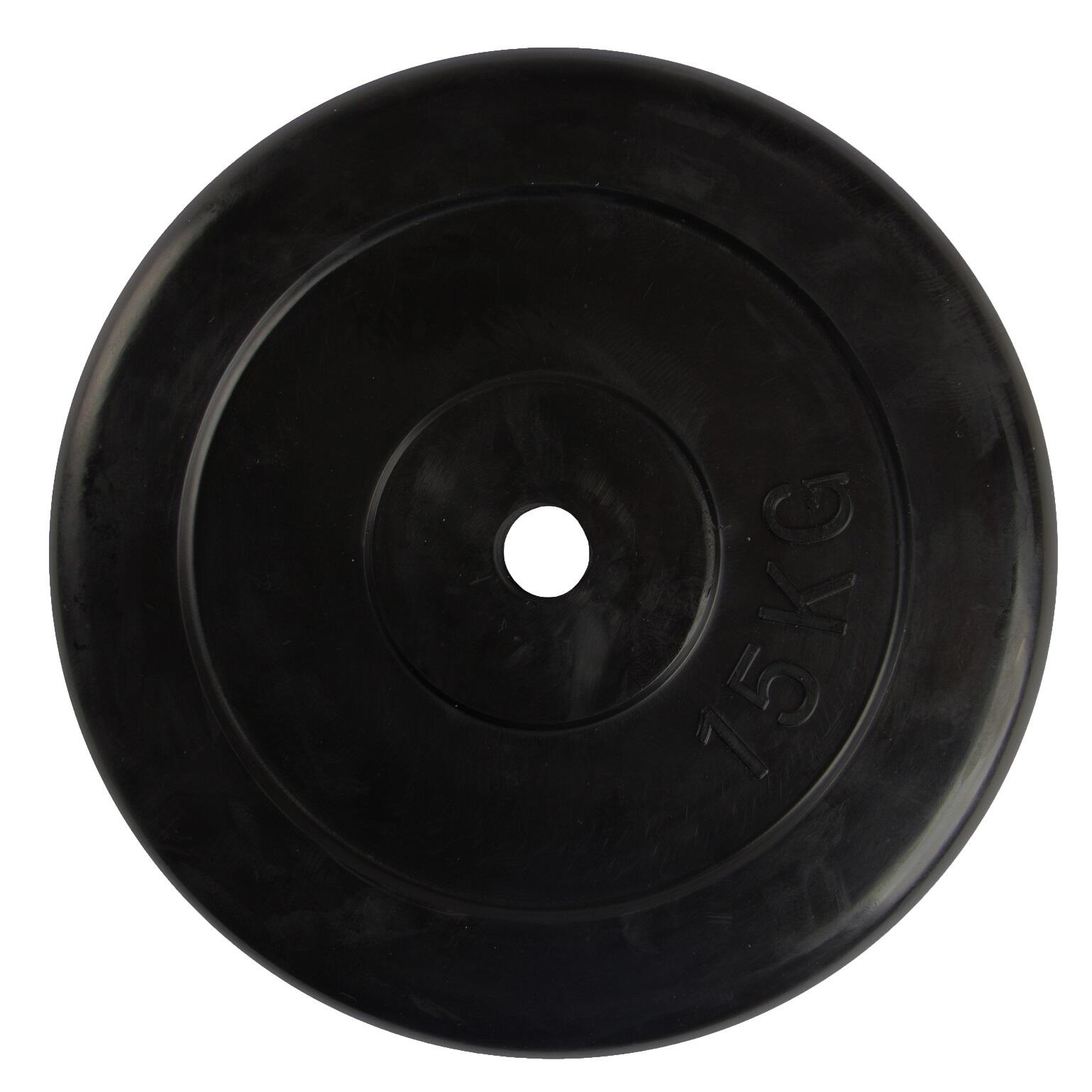 Virtufit - Disque De Poids En Fonte - Poids De Poids - 30 Mm - Poids De Musculation - Noir - 15 Kg - Decathlon