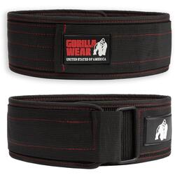 4 Inch Nylon Ceinture de levage - Noir/Rouge Stitched