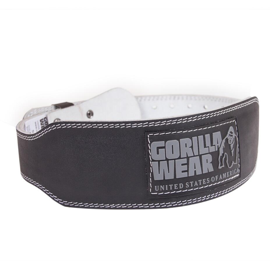 GORILLA WEAR 4 Zoll gepolstertes Leder Hebegürtel - Schwarz/Grau