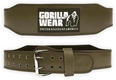 4 inch padded leather lifting belt - legergroen
