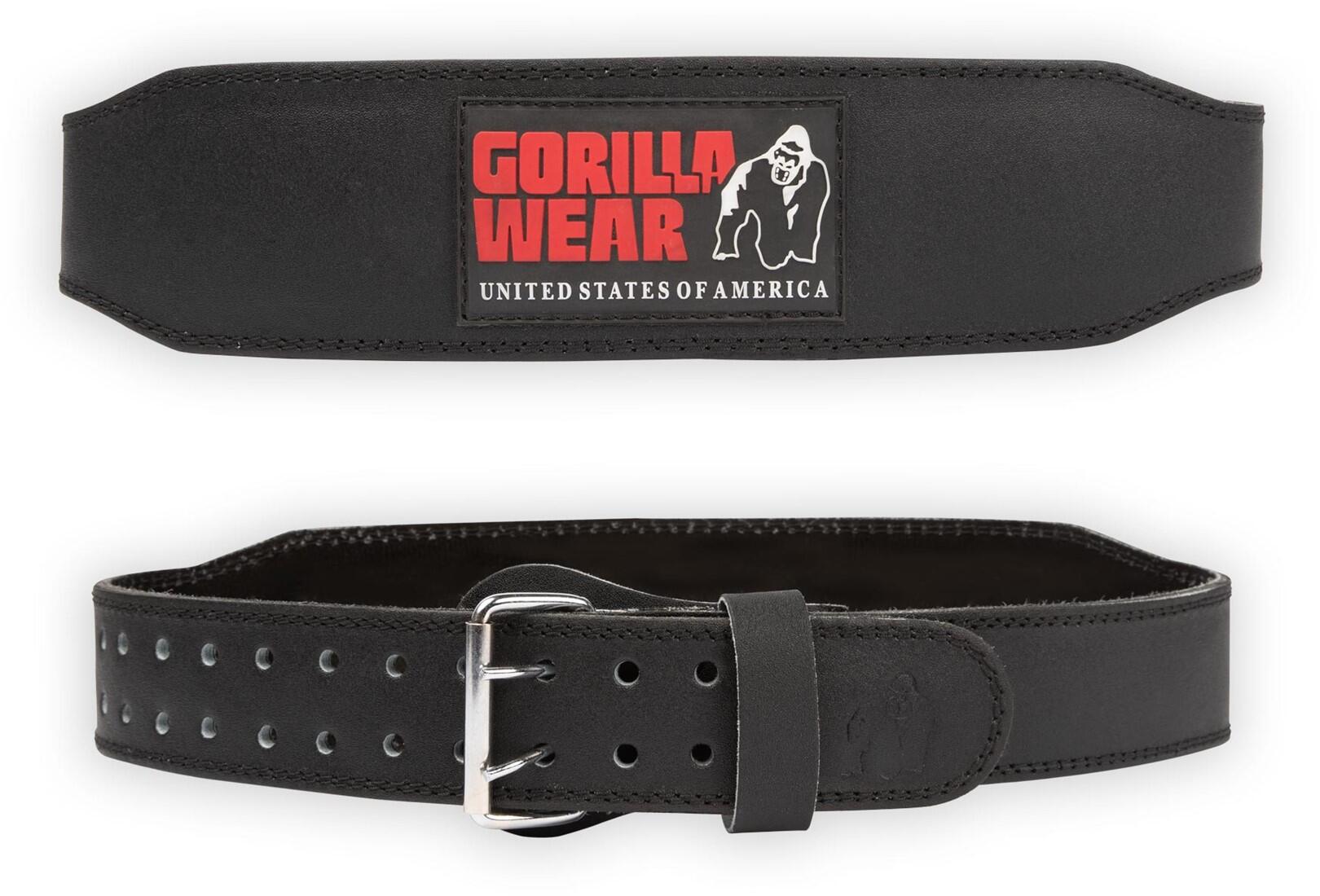 GORILLA WEAR 4 Inch Padded Leather Lifting Belt - Zwart/Rood
