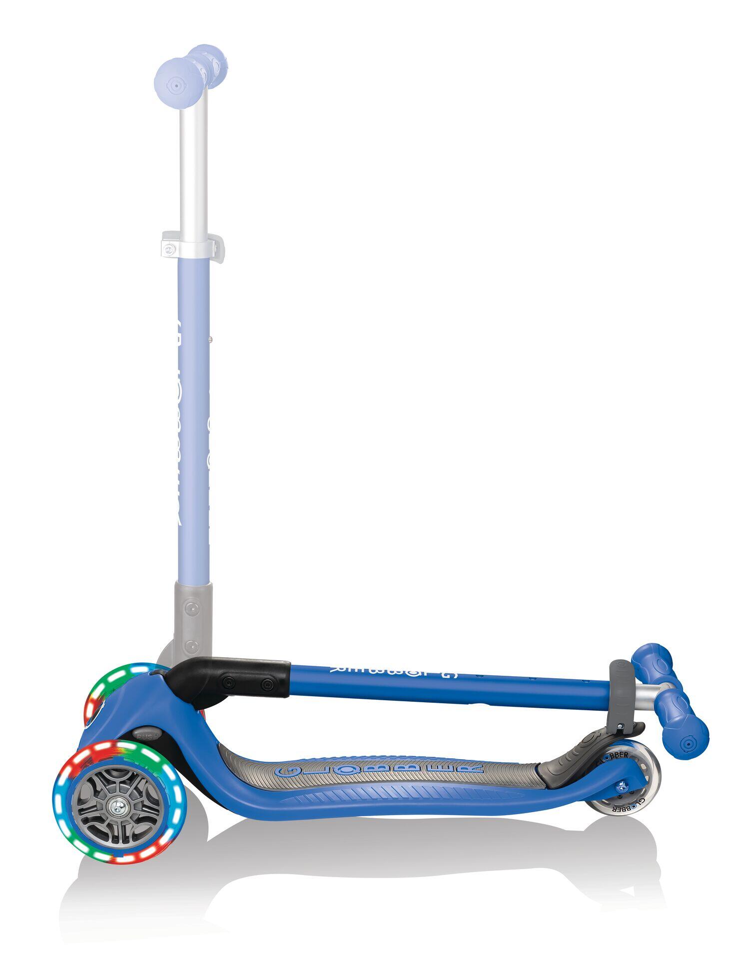 Globber Primo Foldable Lights step met 3 wielen in blauw 4/7