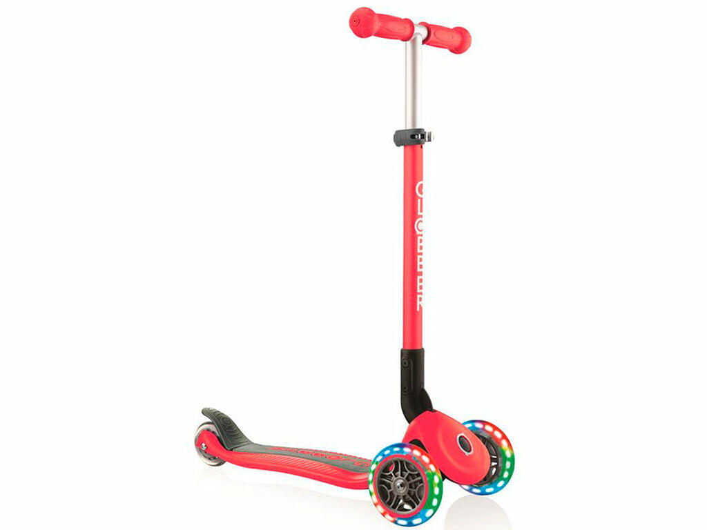 Globber Primo Foldable Lights step met 3 wielen in Rood 5/7