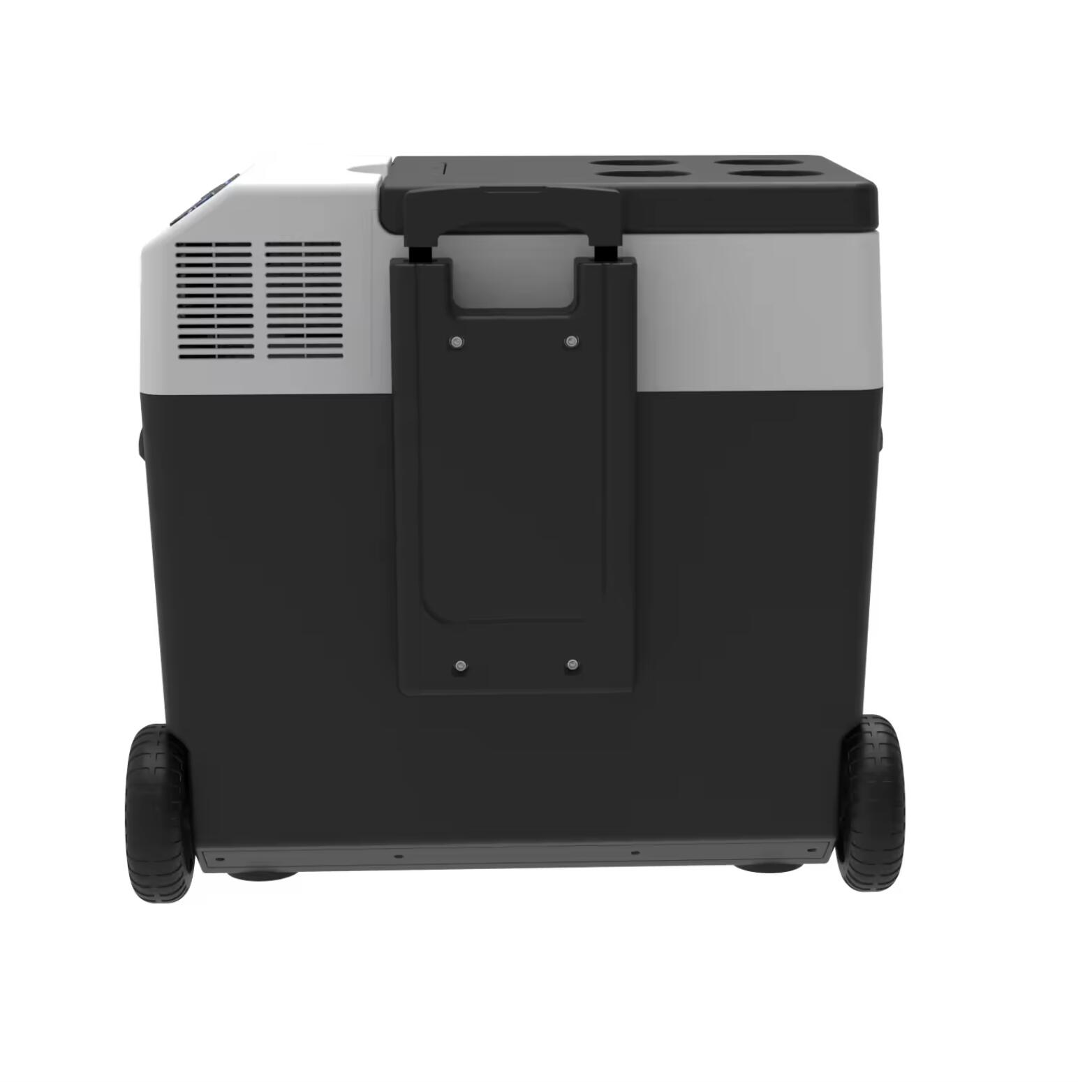 Glacière Électrique à Roulettes avec Compresseur - 50L, 12/220V, 10/-22ºC 2/4