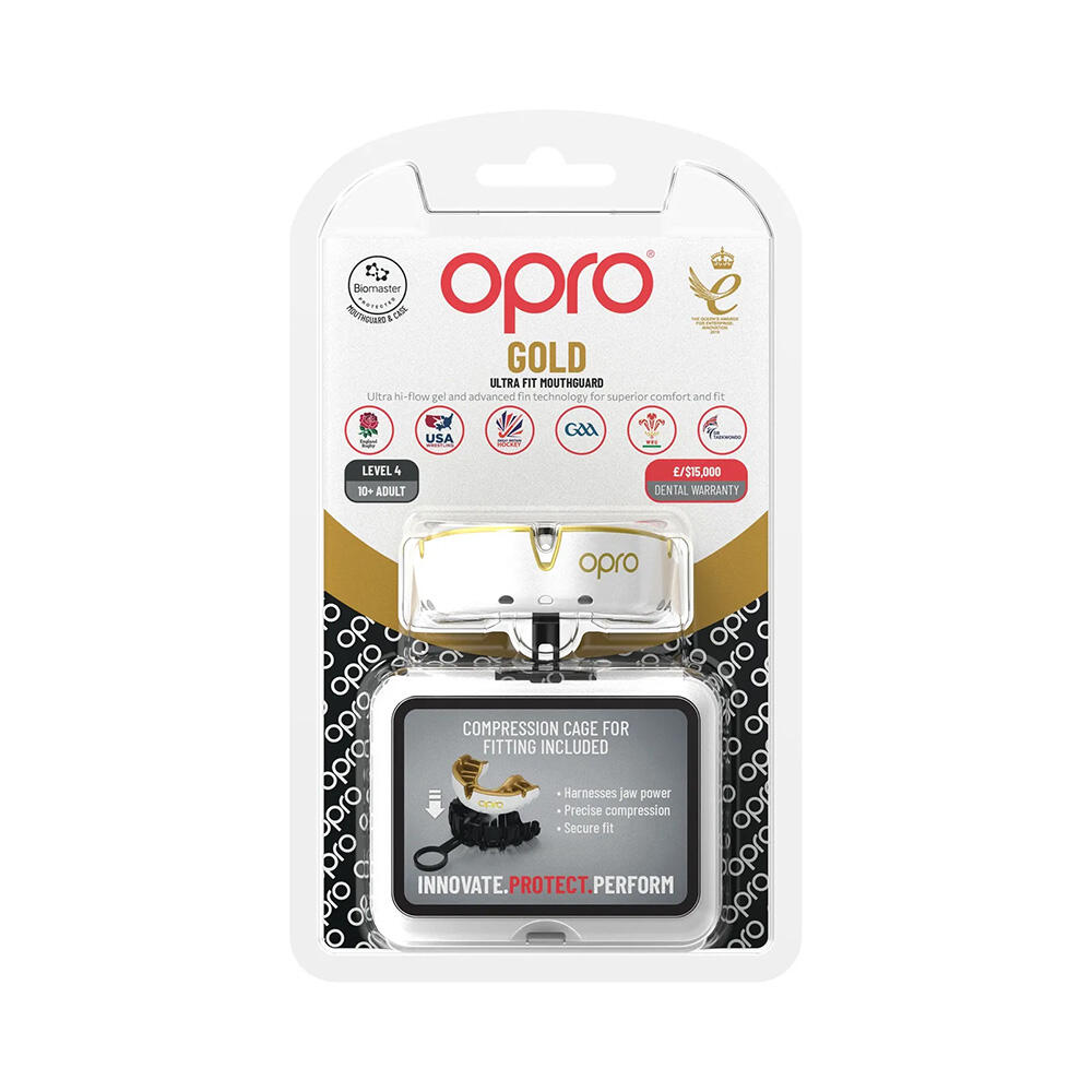 Mouthguard OPRO Gold Adult – White/Gold 2/7