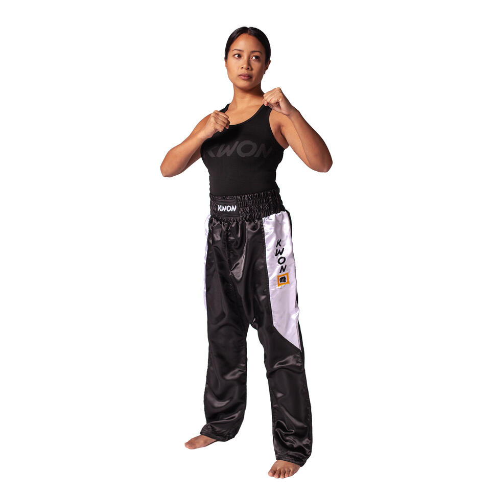 Damskie satynowe spodnie do kick-boxingu Kwon Clubline