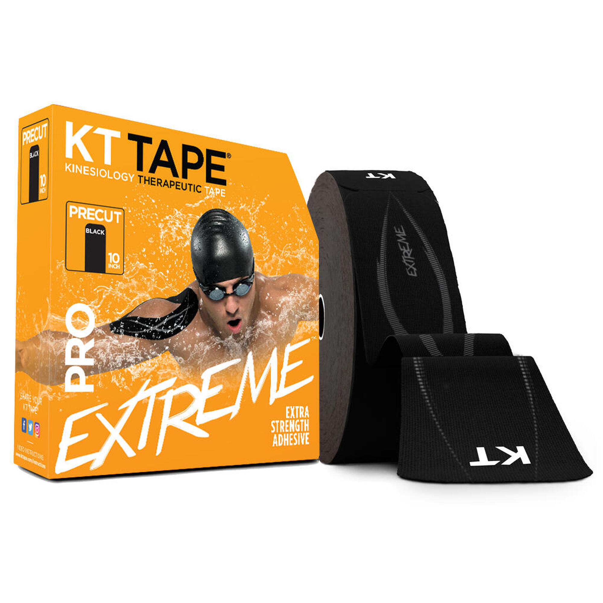 Kt Tape - Bande Kinésiologique Pro Jumbo Extreme - Prédécoupée Noir - Bande De Kinésiologie - Noir - Taille Unique - Decathlon